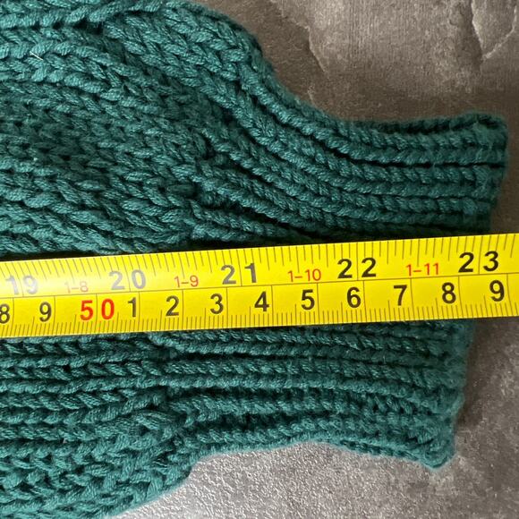 New River Co Authentic Heavy Knit Size Large V-Neck Green 100% Cotton - Picture 7 of 7